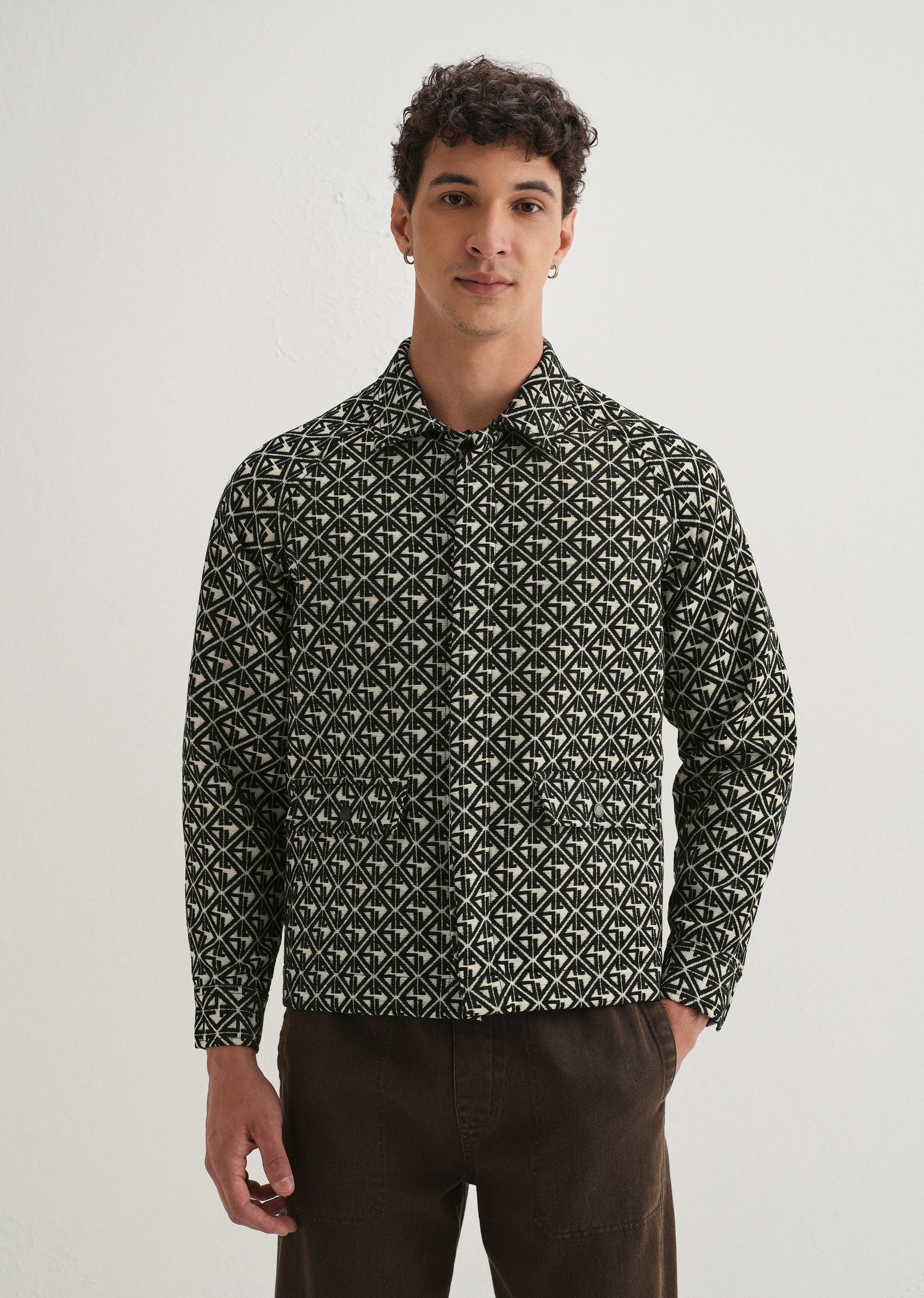 Black Geometric Pattern Shacket