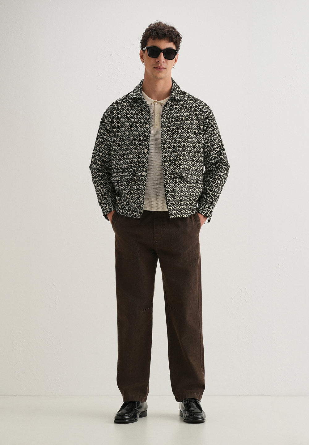 Black Geometric Pattern Shacket