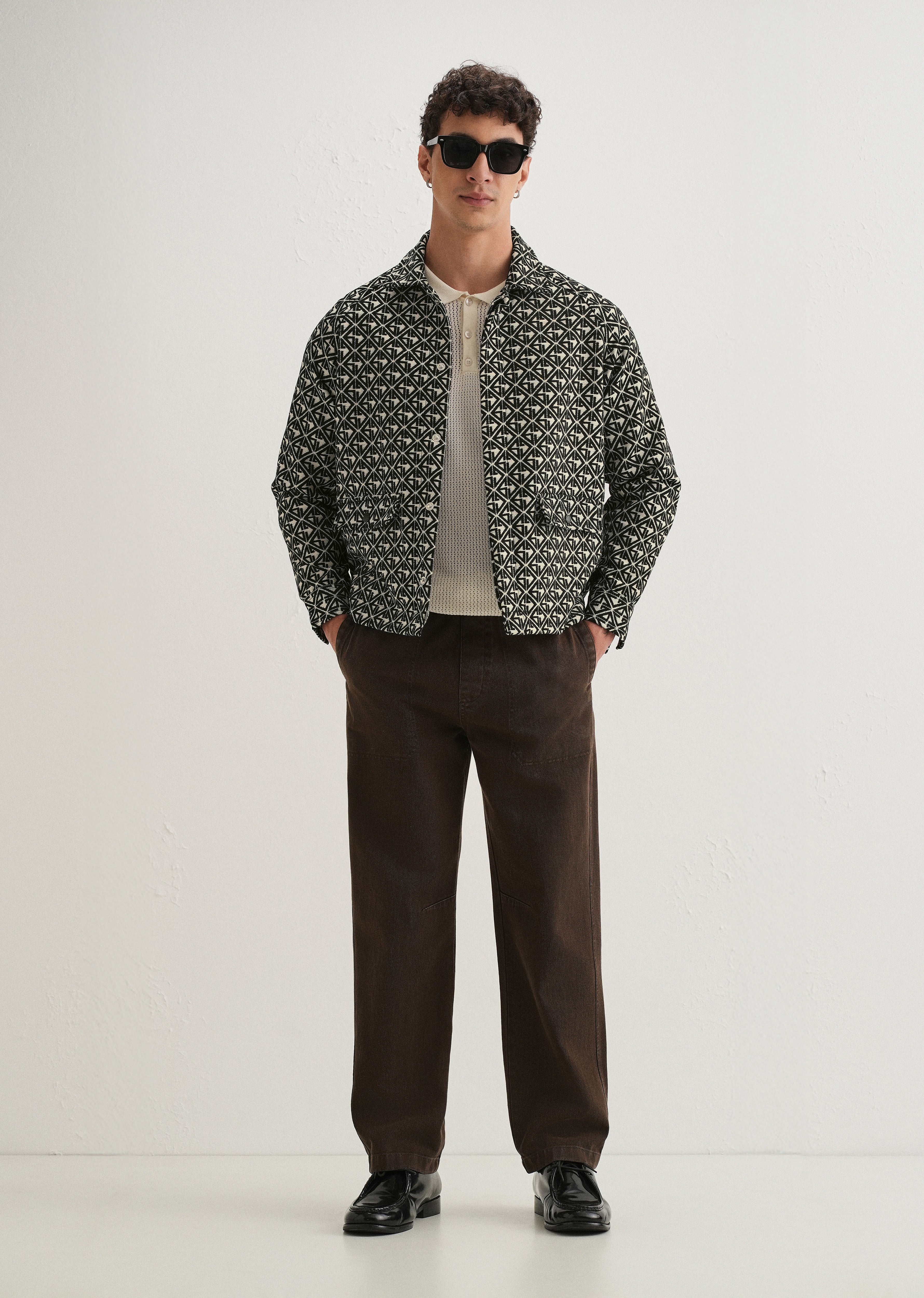 Black Geometric Pattern Shacket