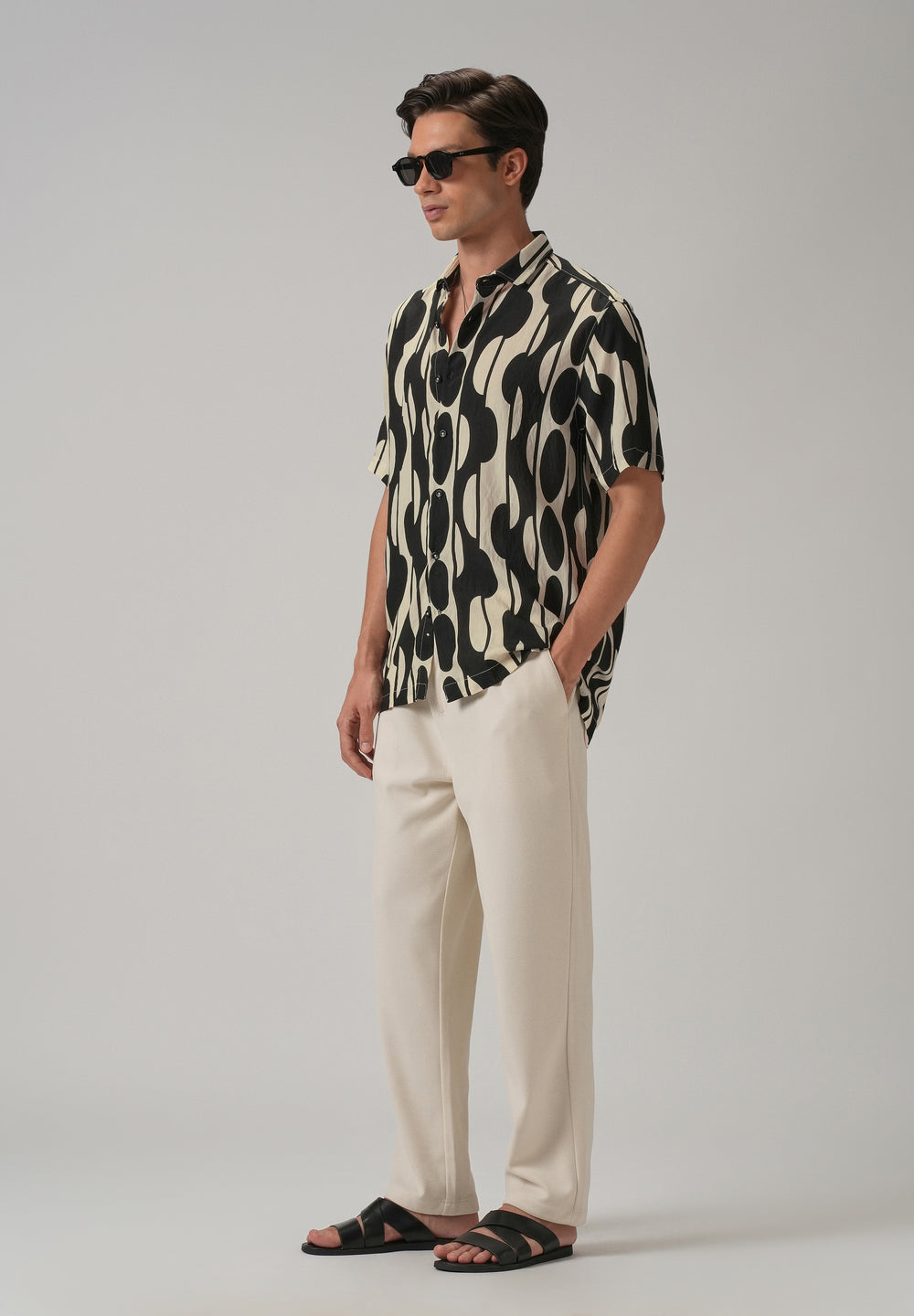 Black Geometric Printed Shirt