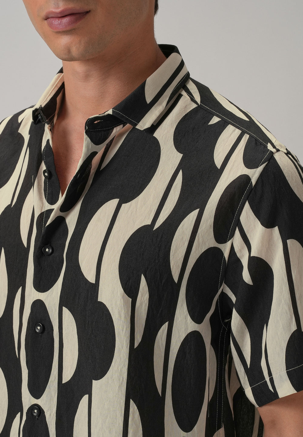 Black Geometric Printed Shirt