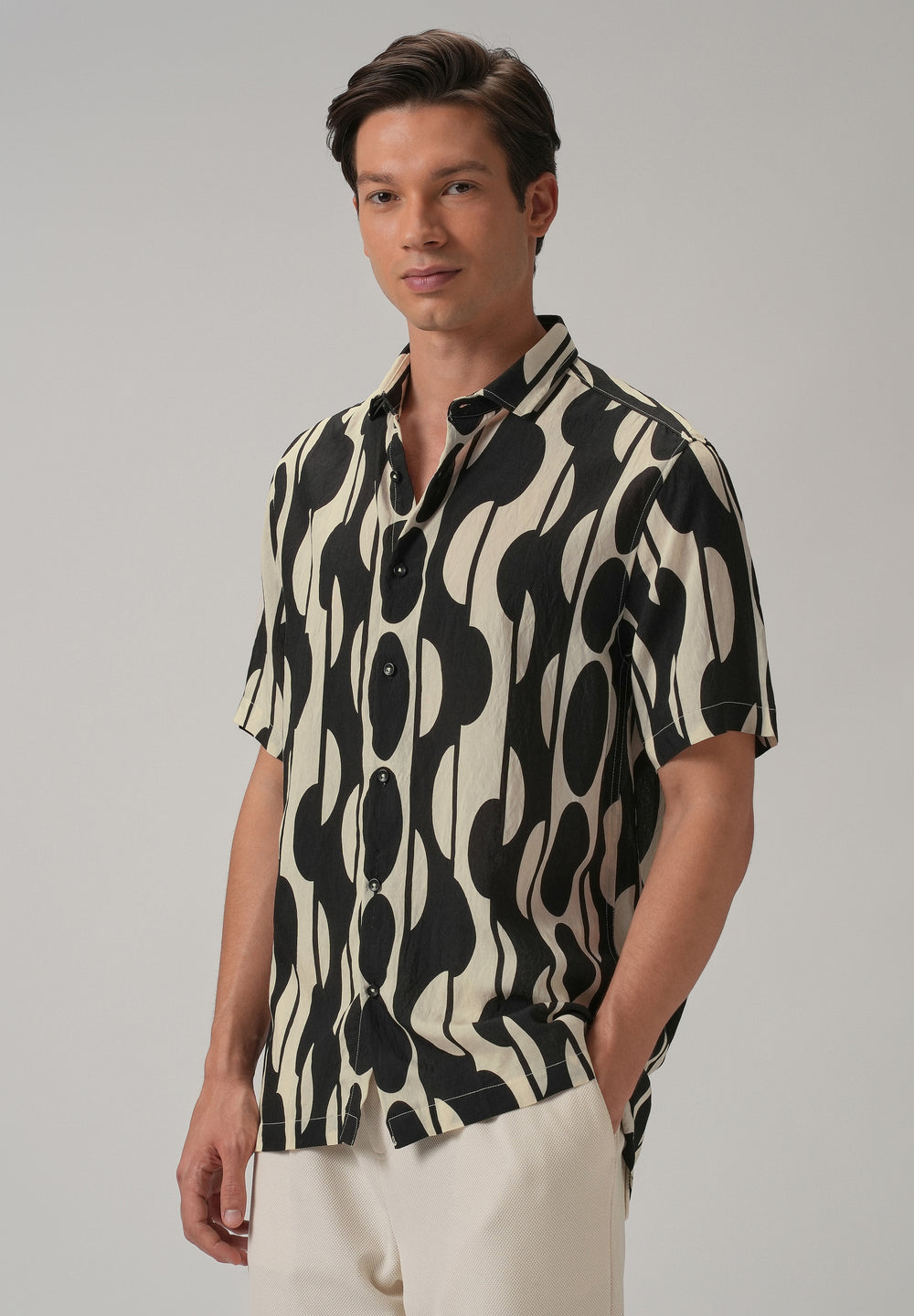 Black Geometric Printed Shirt