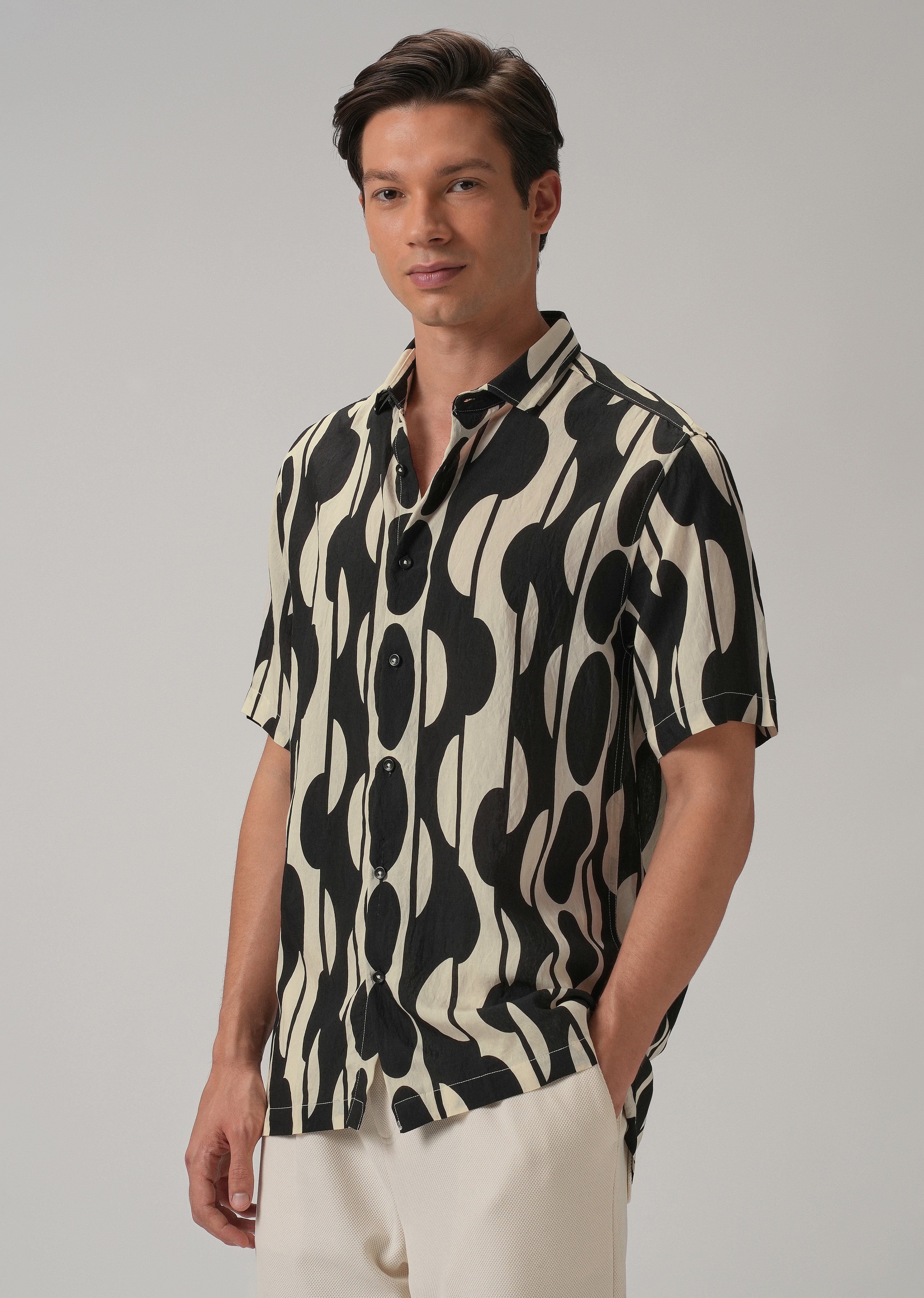 Black Geometric Printed Shirt
