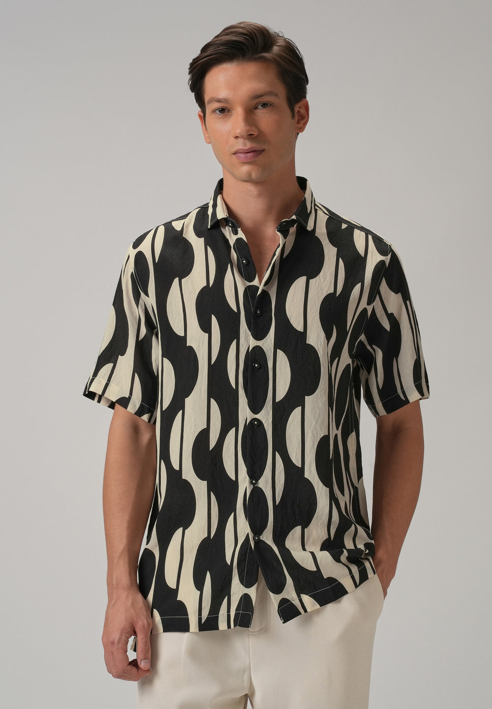 Black Geometric Printed Shirt