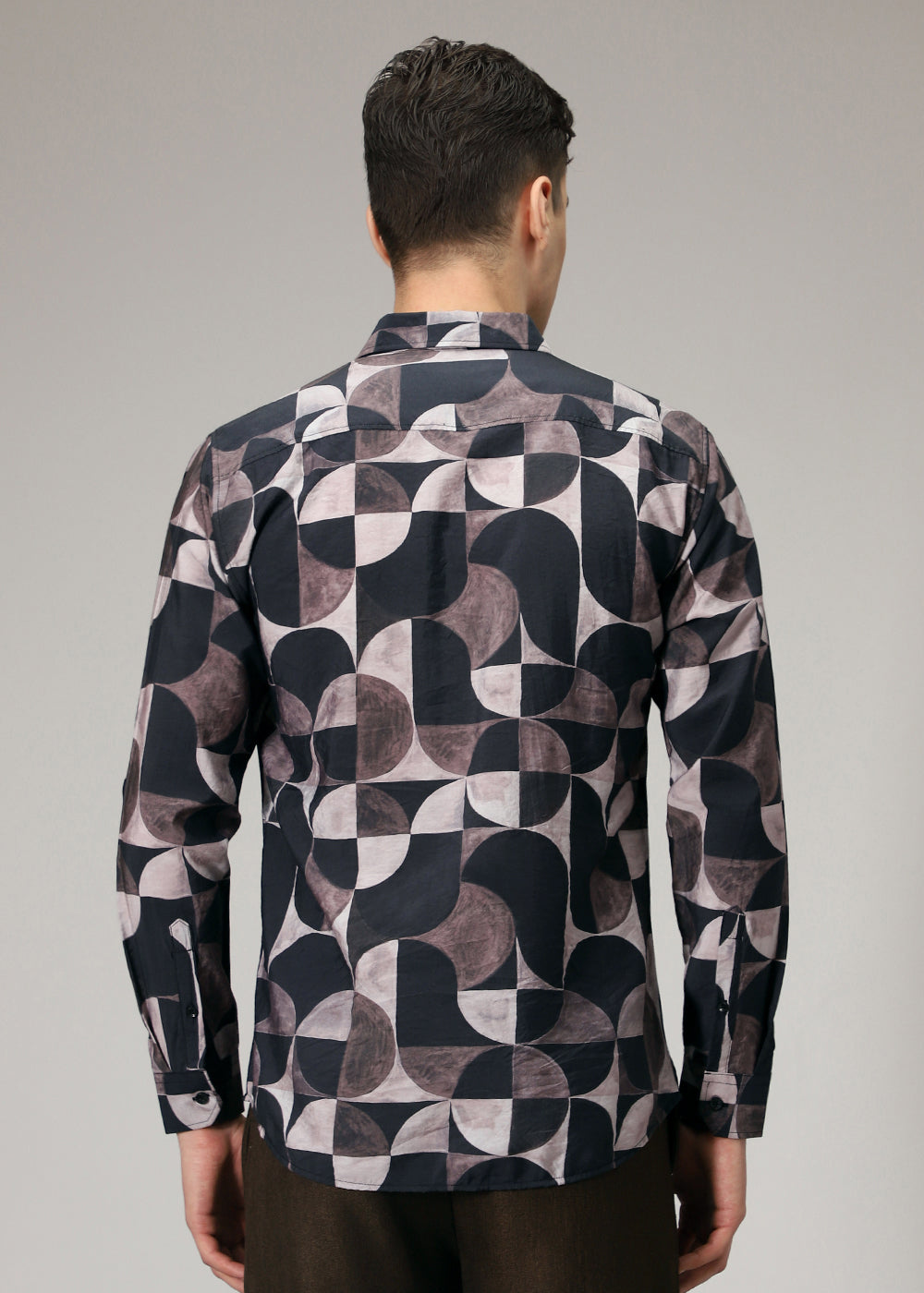 Black Geometric Print Shirt