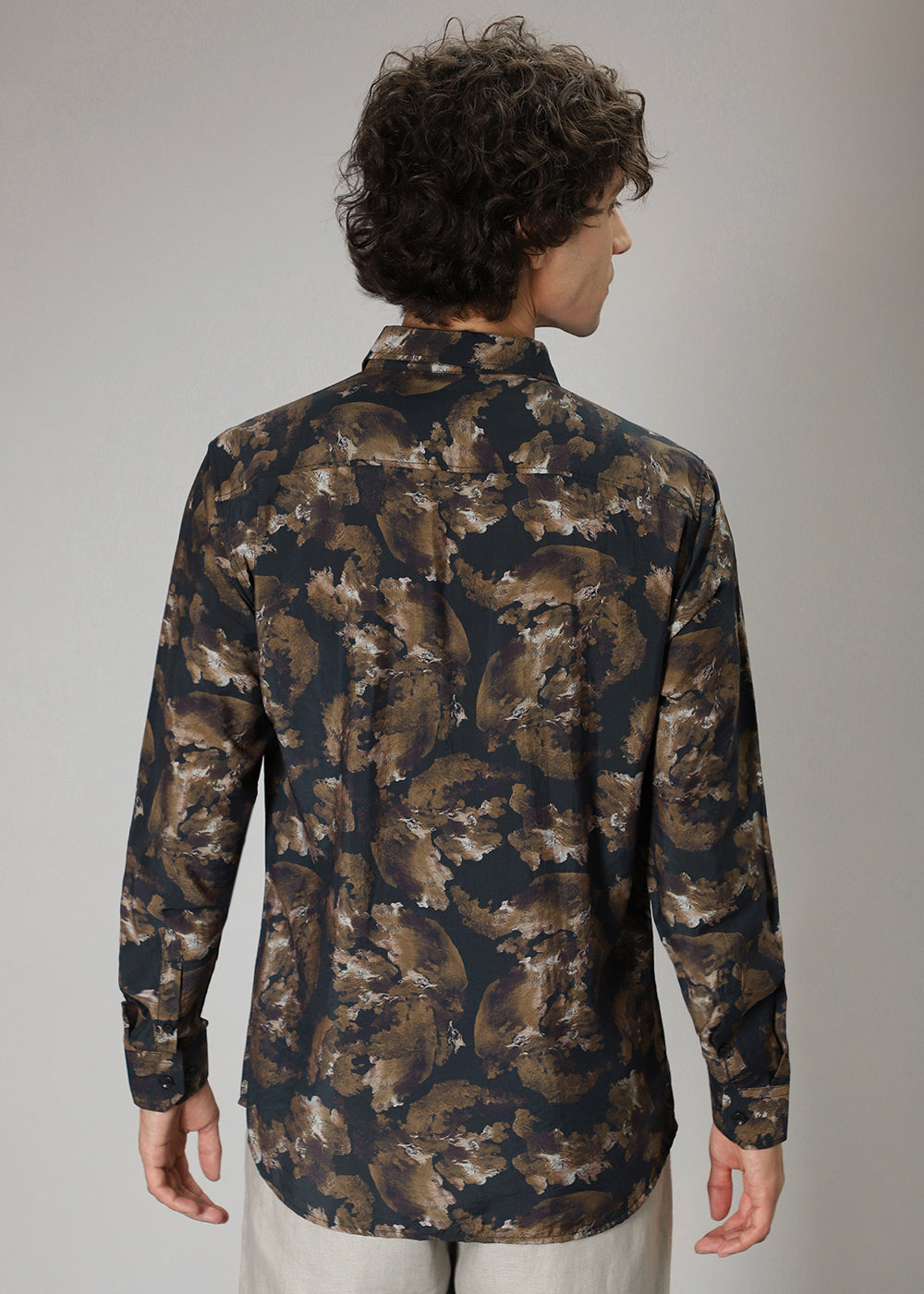 Black Gold Abstract Print Shirt