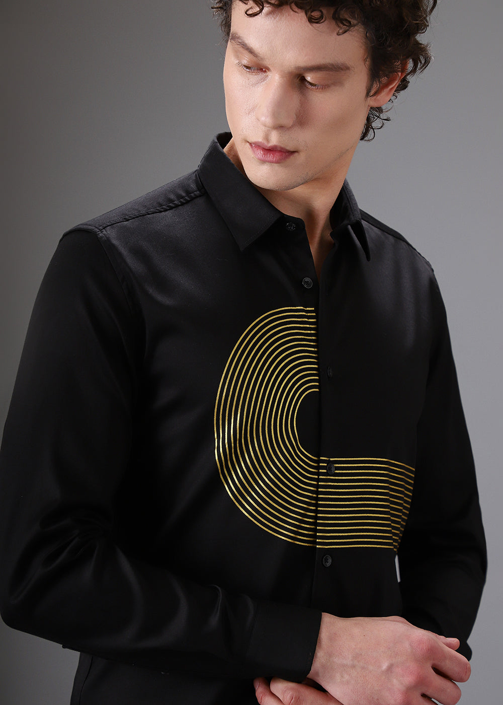 Black Gold Foil Designer Shirt