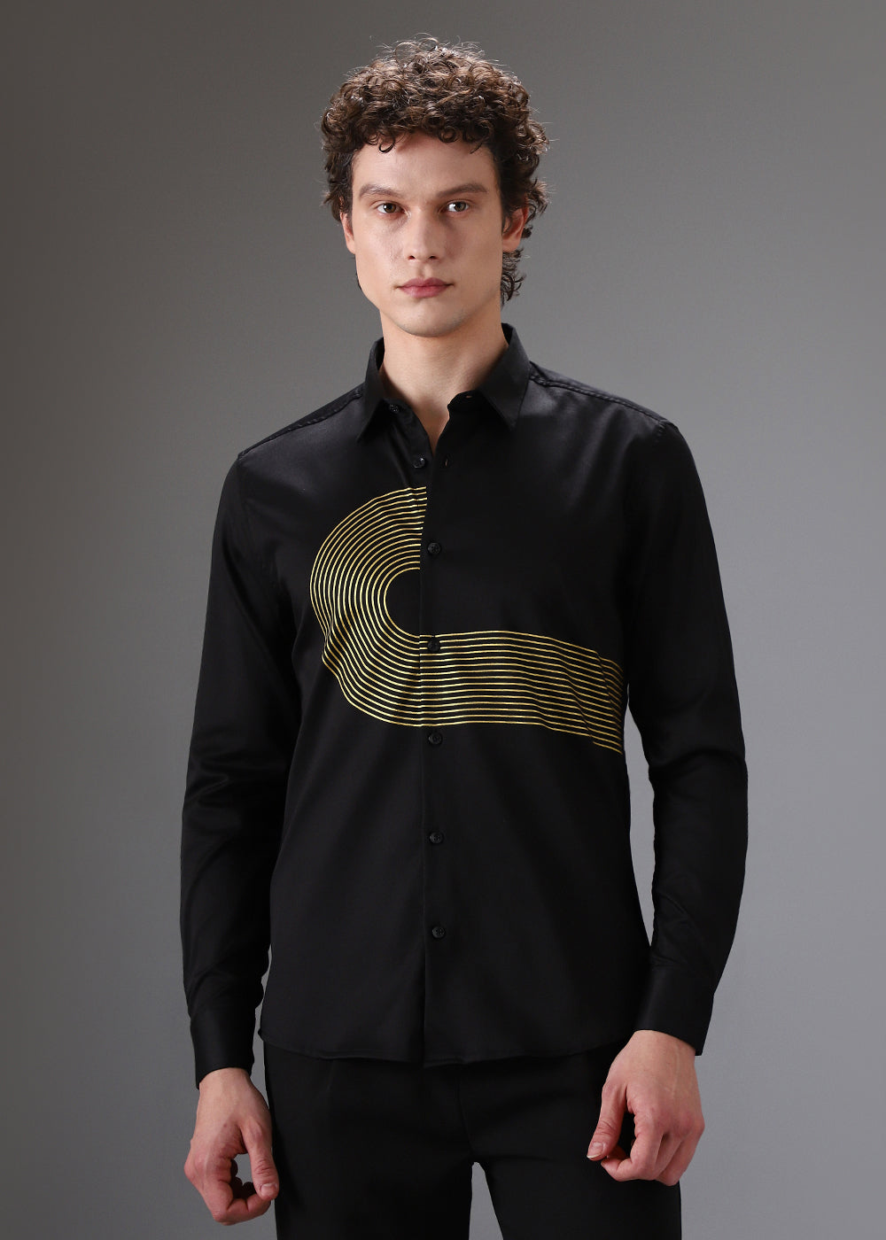 Black Gold Foil Designer Shirt