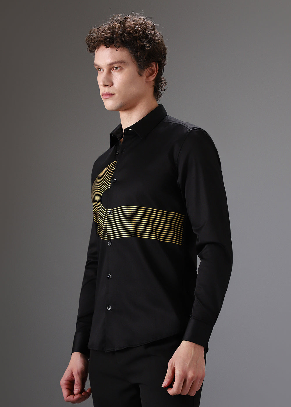 Black Gold Foil Designer Shirt