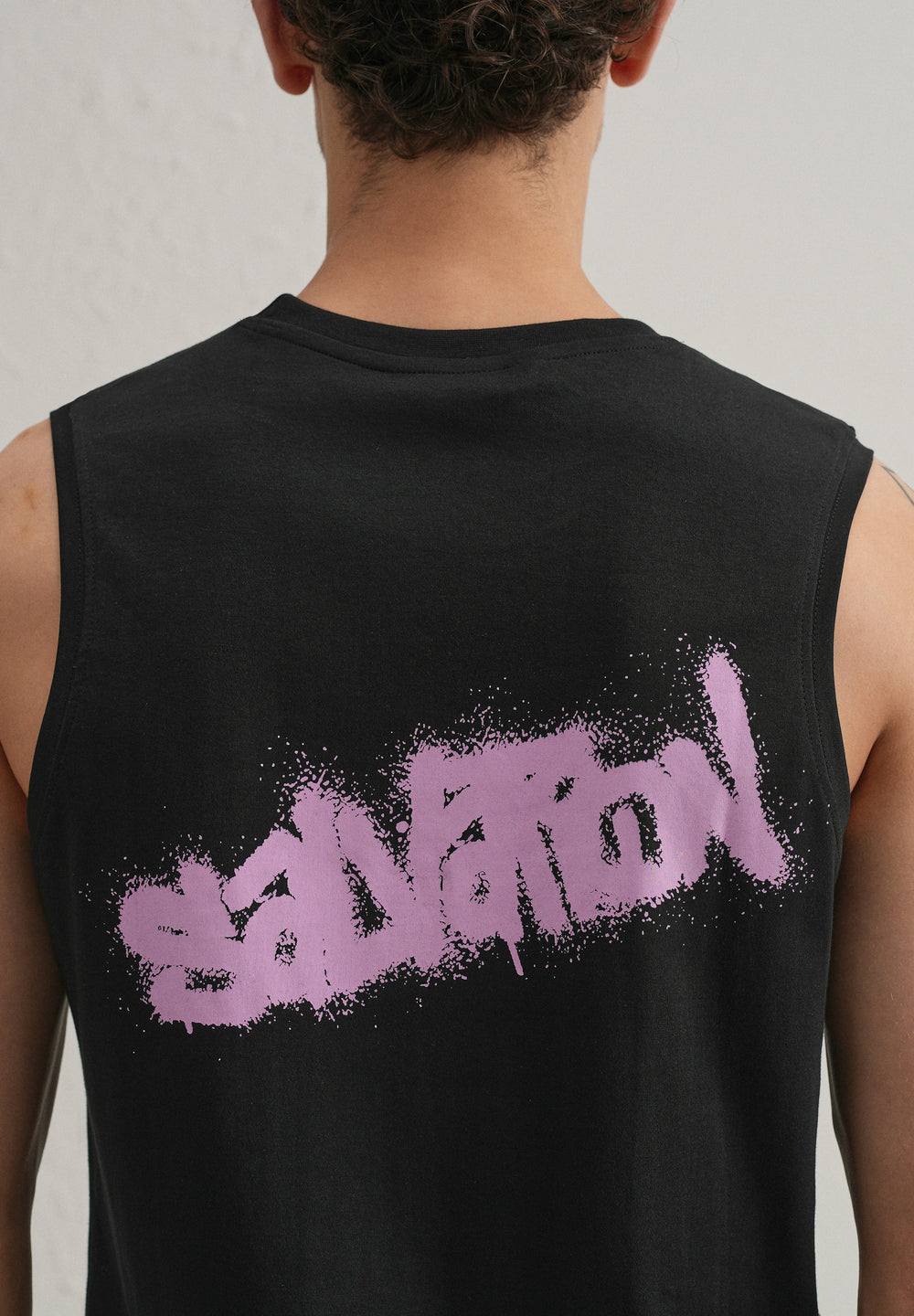 Black Graffiti Printed Tank