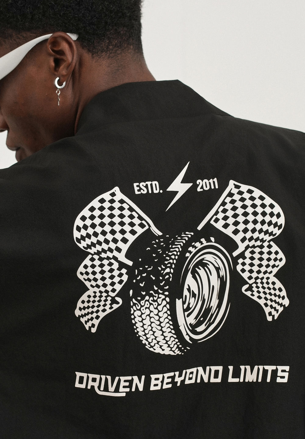 Black Graphic Printed Boxy Shirt