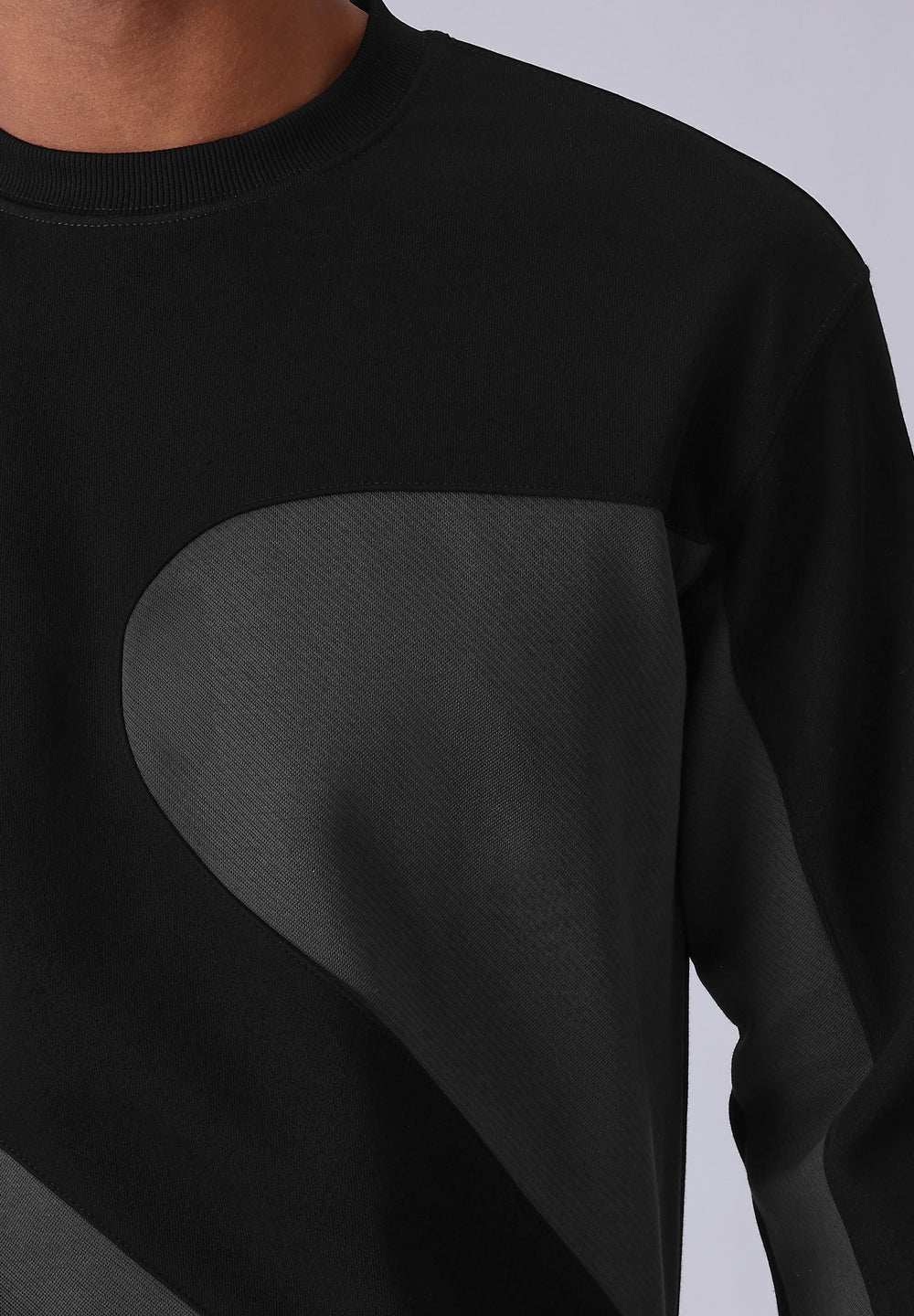 Black Grey Colorblock Sweatshirt