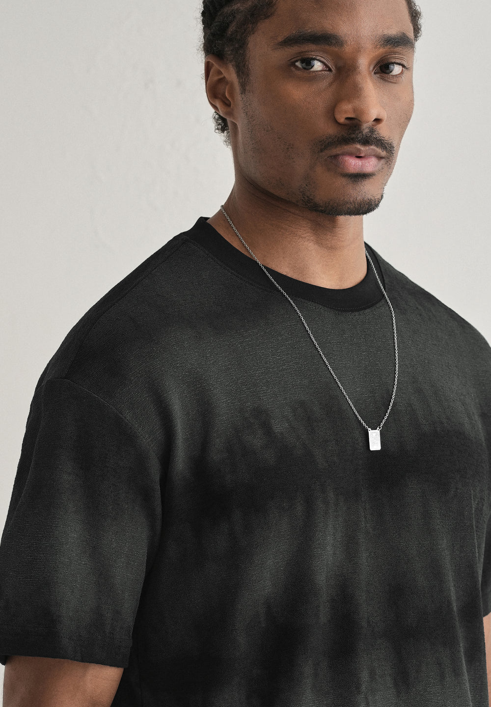 Black Grey Tie & Dye Oversized T-shirt