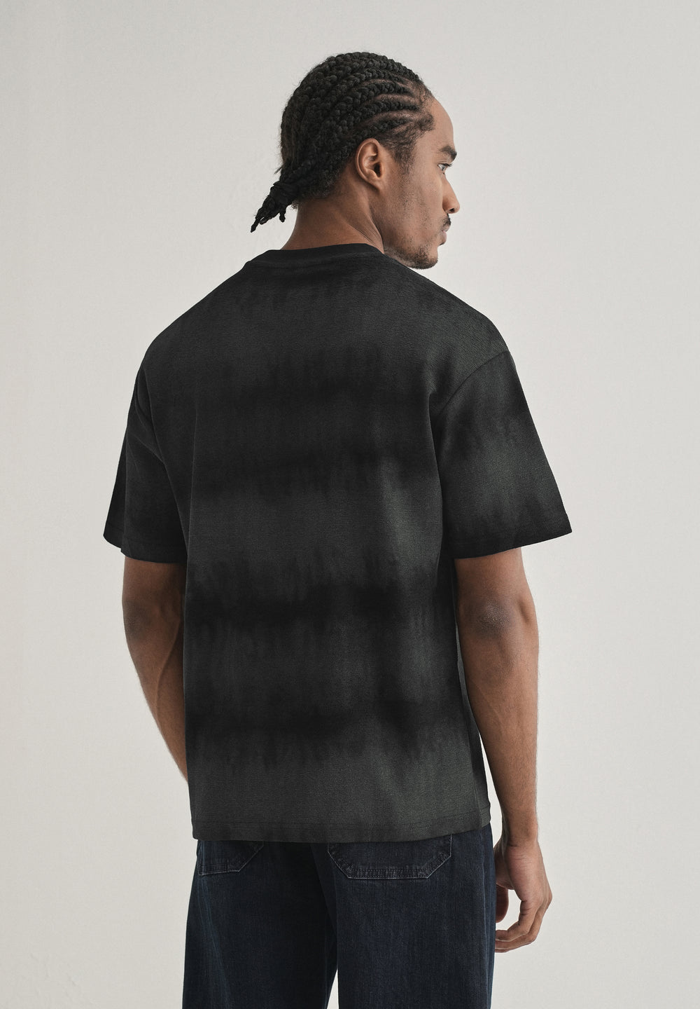 Black Grey Tie & Dye Oversized T-shirt