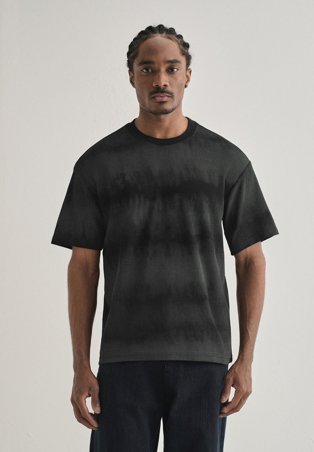 Black Grey Tie & Dye Oversized T-shirt