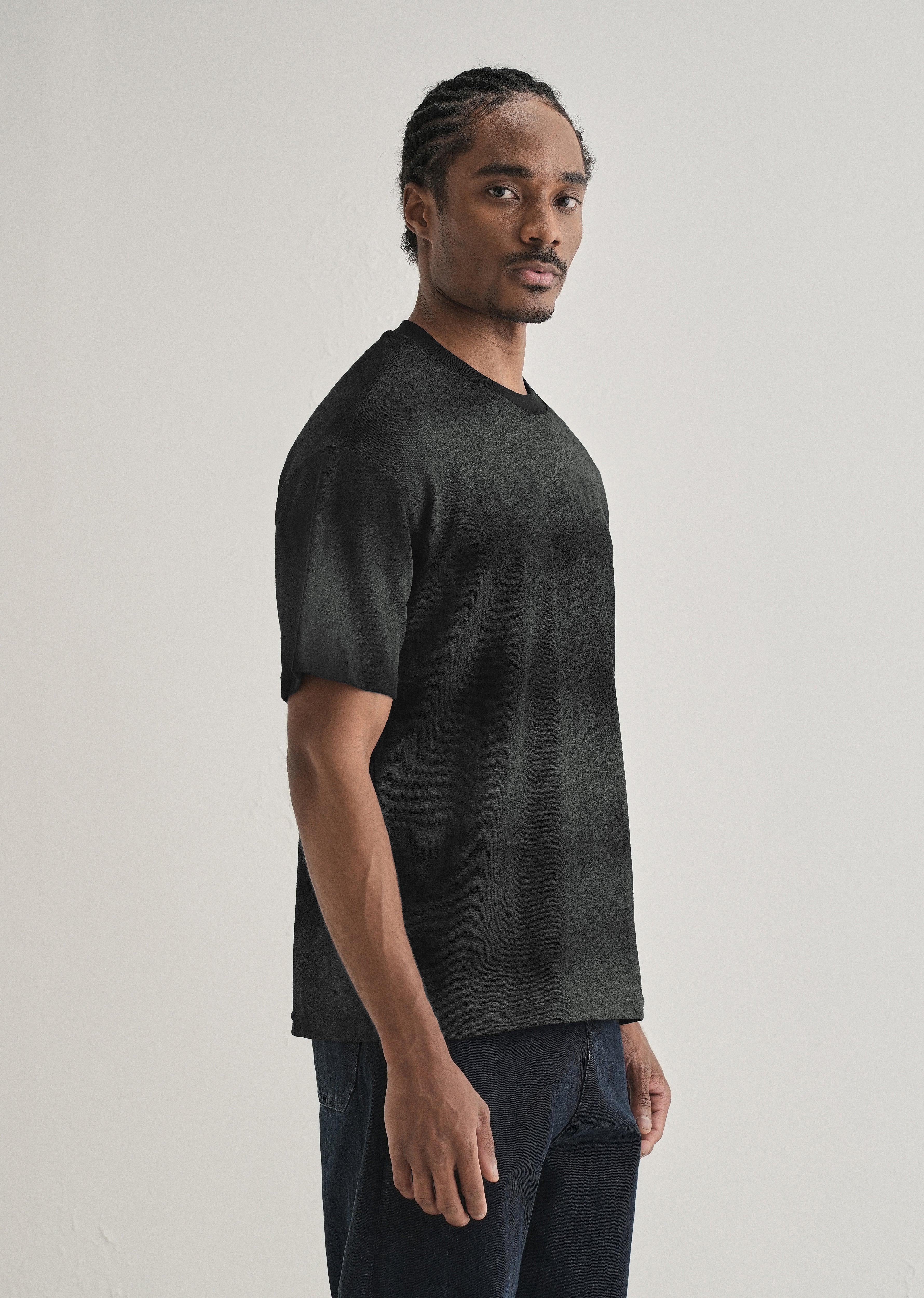 Black Grey Tie & Dye Oversized T-shirt