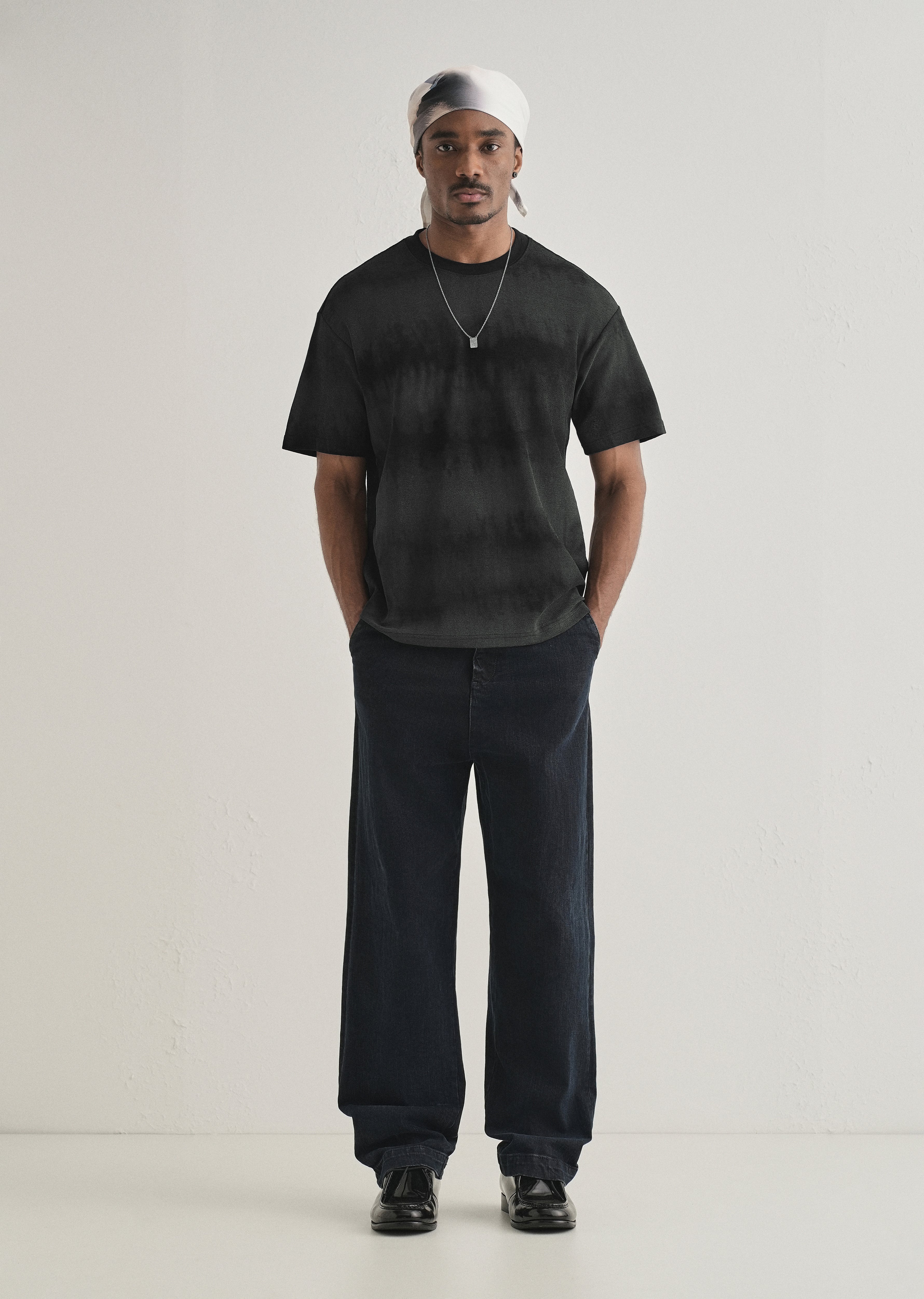 Black Grey Tie & Dye Oversized T-shirt