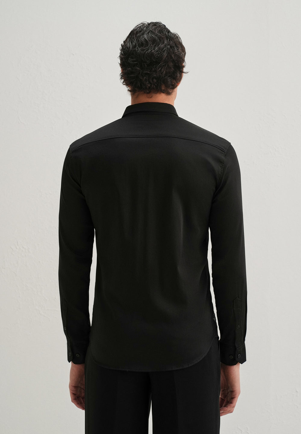 Black Handcrafted Leaf Designer Shirt