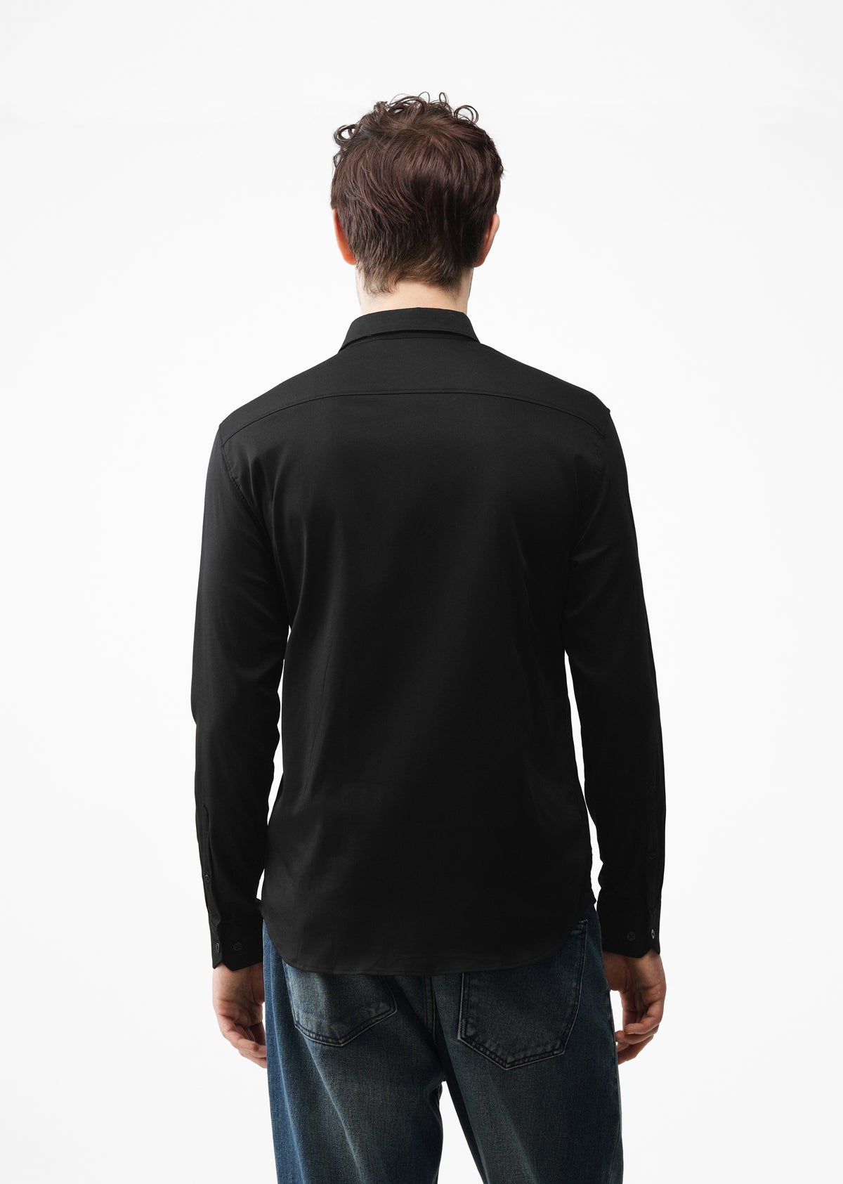 Black Handcrafted Leaf Designer Shirt