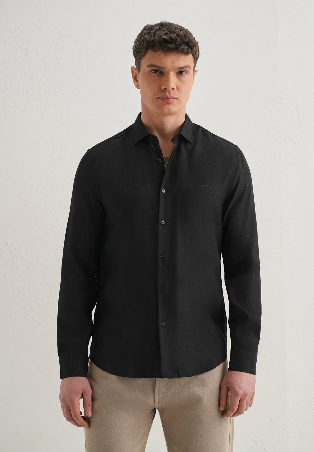 Black Laser Cut Shirt