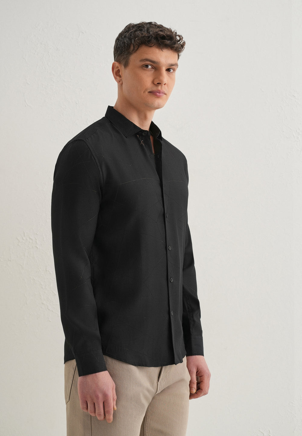 Black Laser Cut Shirt