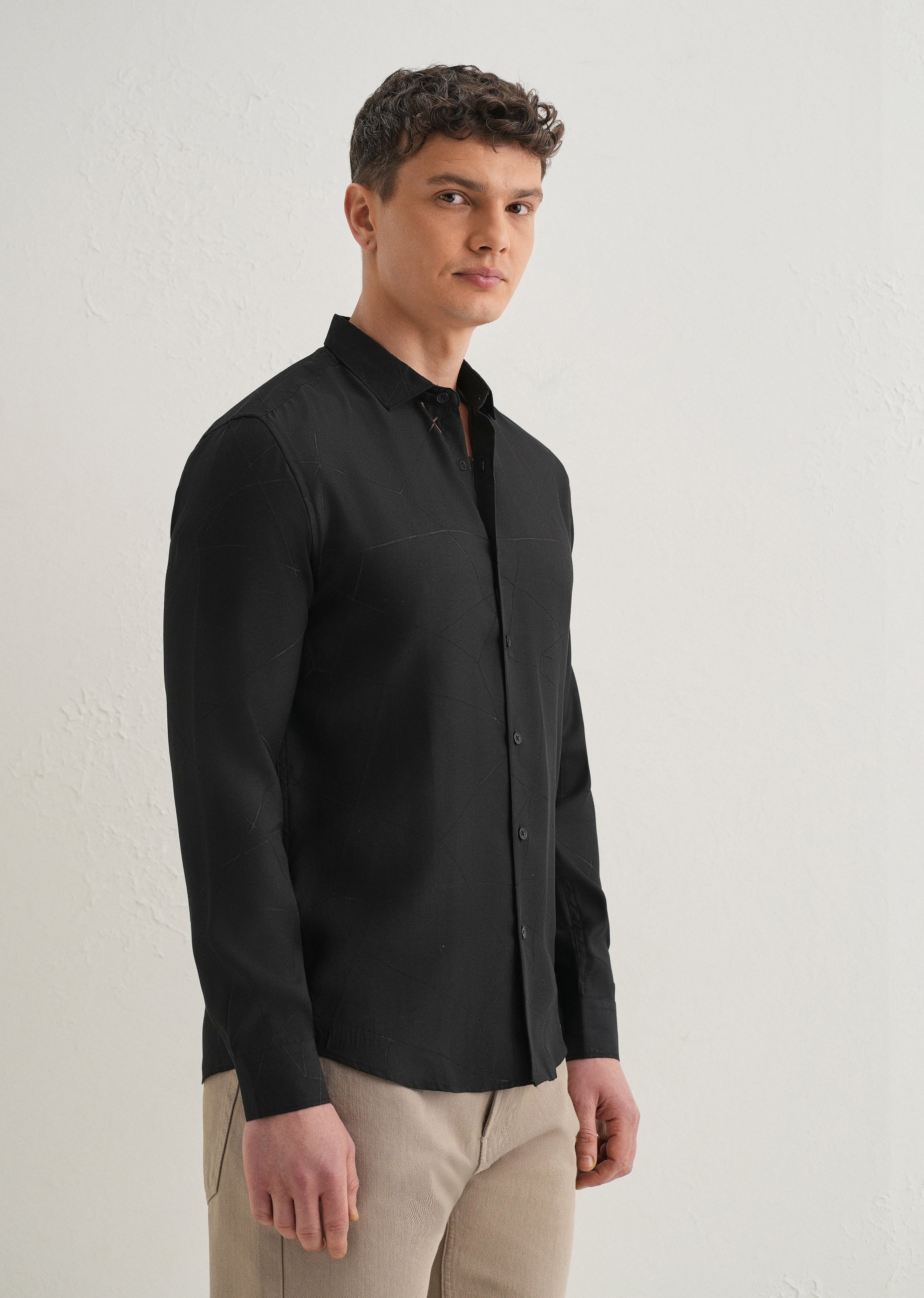 Black Laser Cut Shirt