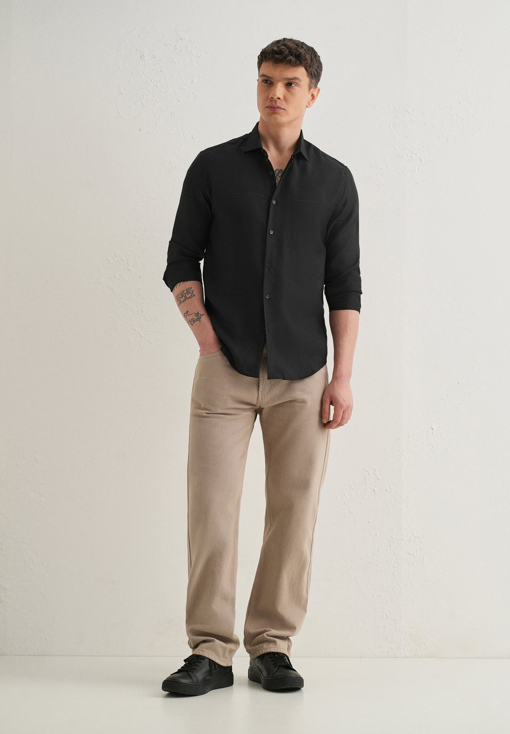 Black Laser Cut Shirt