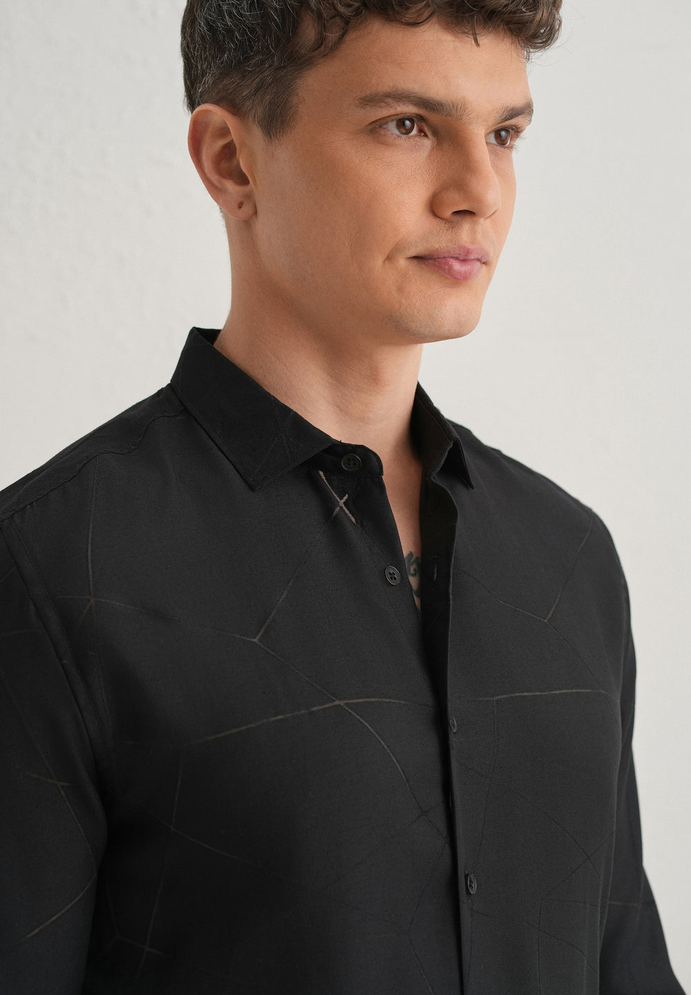 Black Laser Cut Shirt