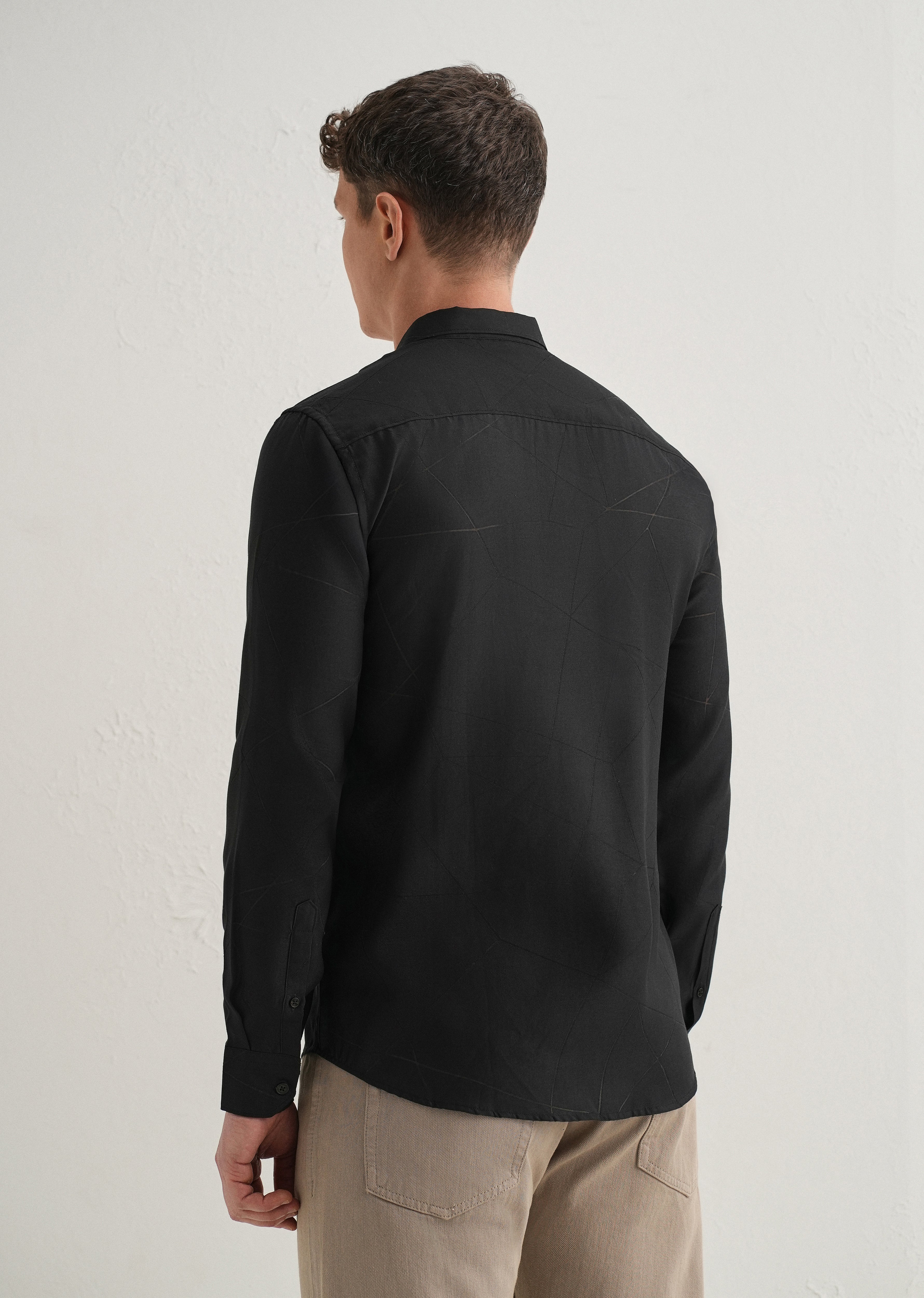 Black Laser Cut Shirt