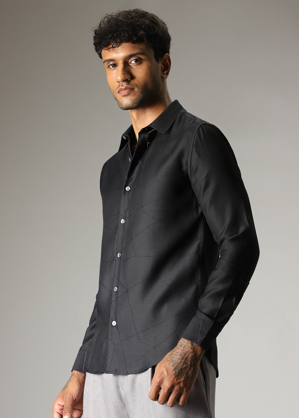 Black Laser Cut Shirt