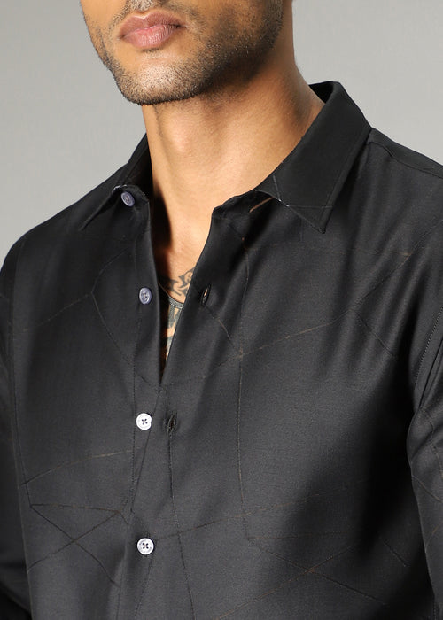 Black Laser Cut Shirt