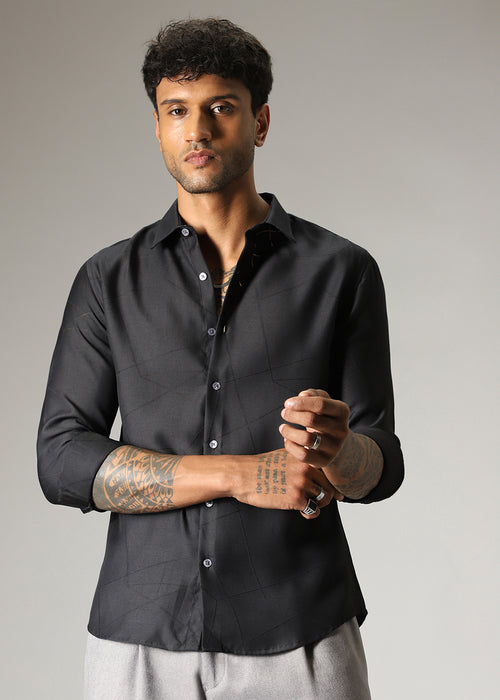 Black Laser Cut Shirt