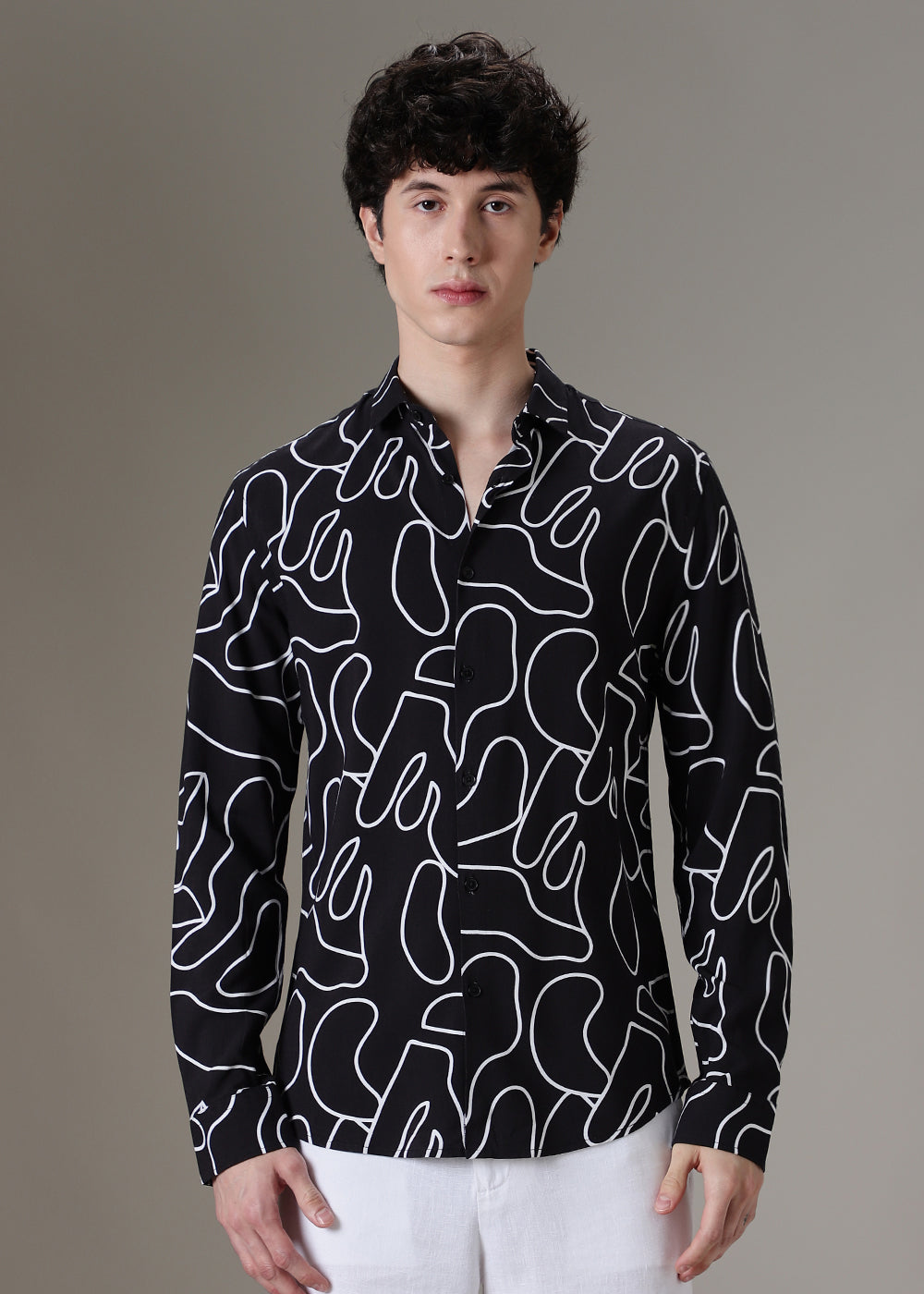 Black Line Abstract Shirt