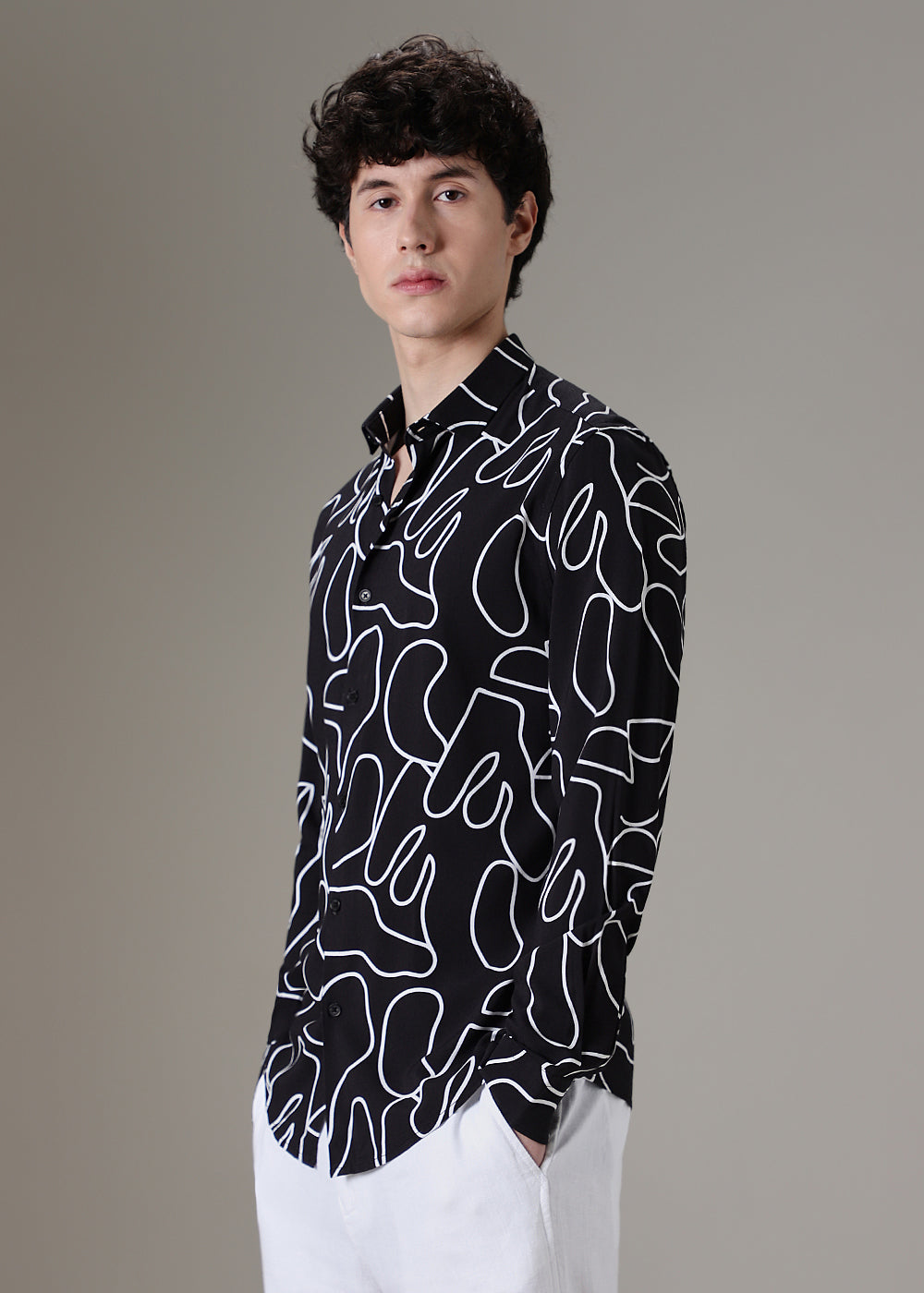 Black Line Abstract Shirt