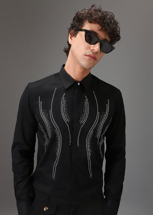 Black Luxe Sparkler Designer Shirt