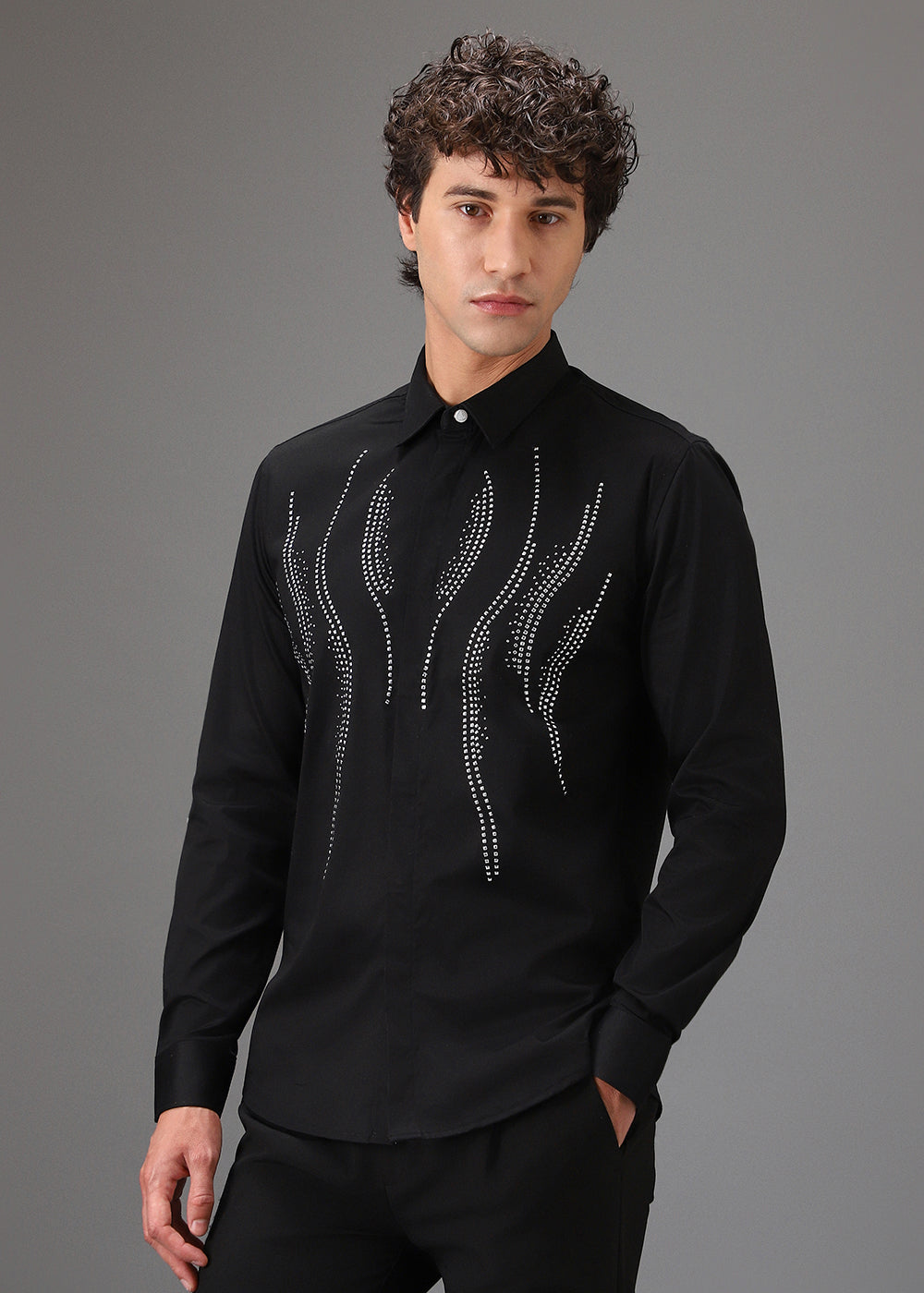 Black Luxe Sparkler Designer Shirt