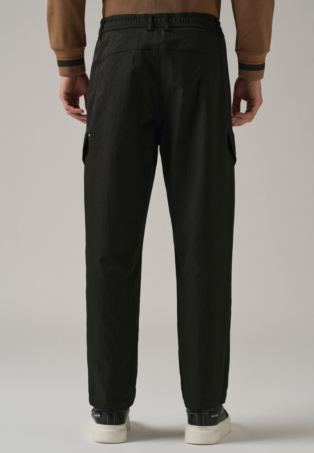 Black Stone Wash Cargo Pants