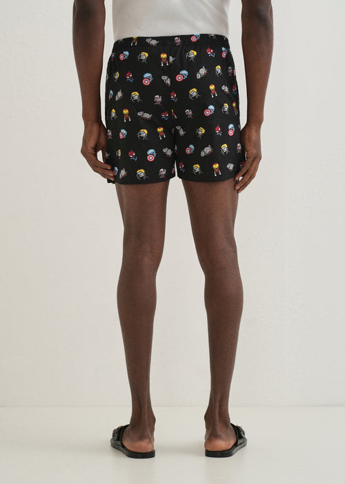 Black Marvel Printed Boxer