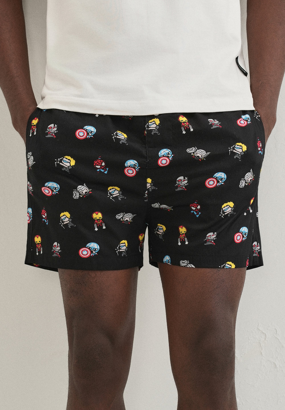 Black Marvel Printed Boxer