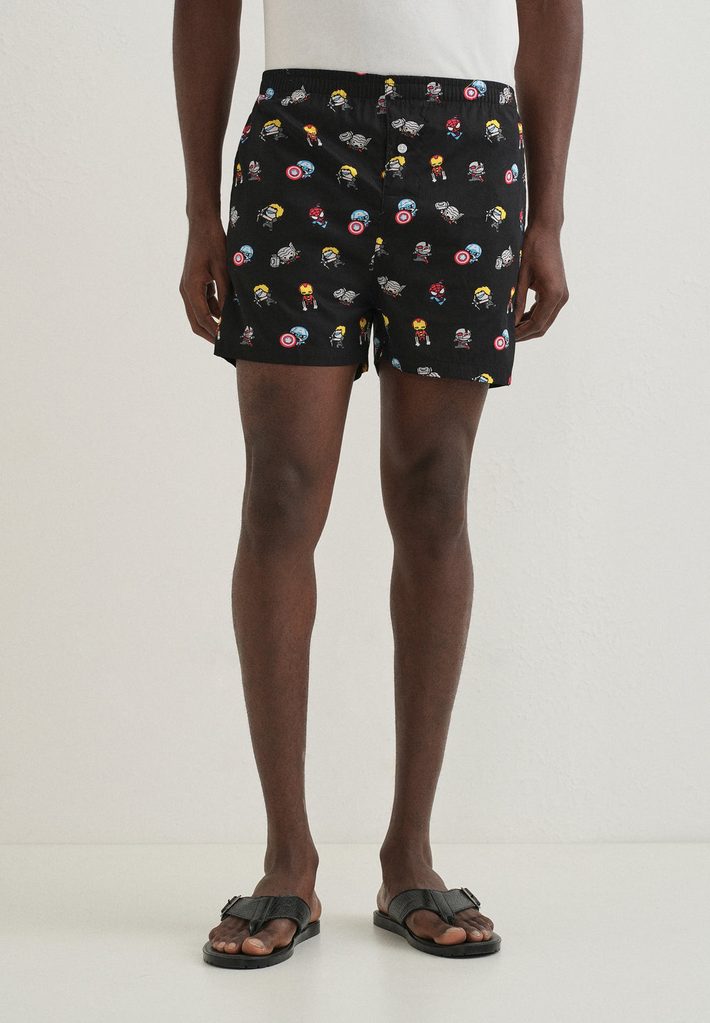 Black Marvel Printed Boxer