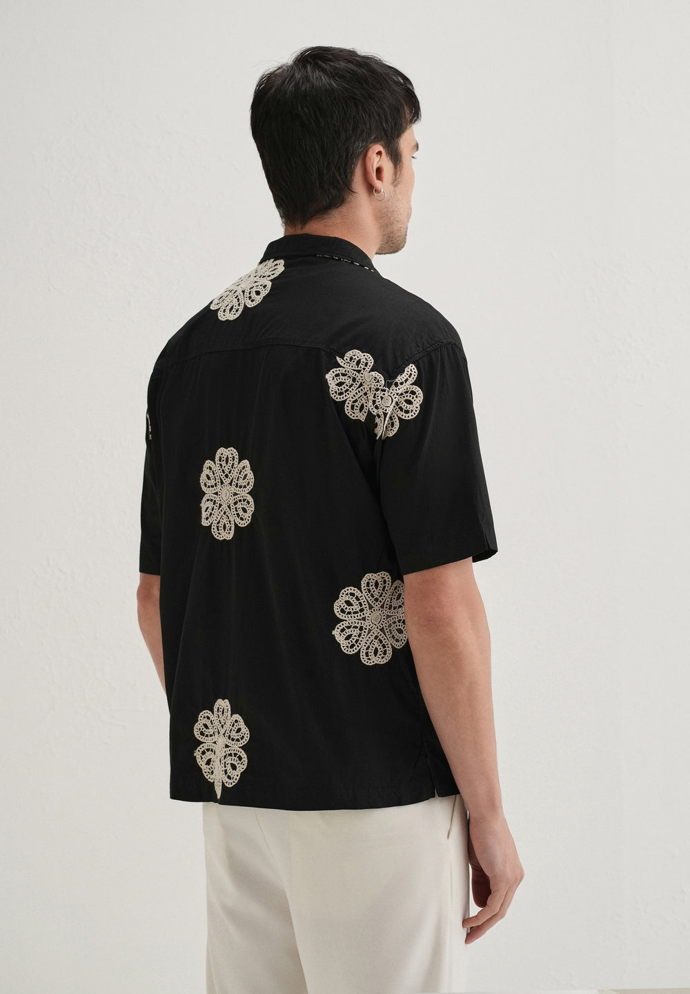 Black Medallion Embroidered Shirt