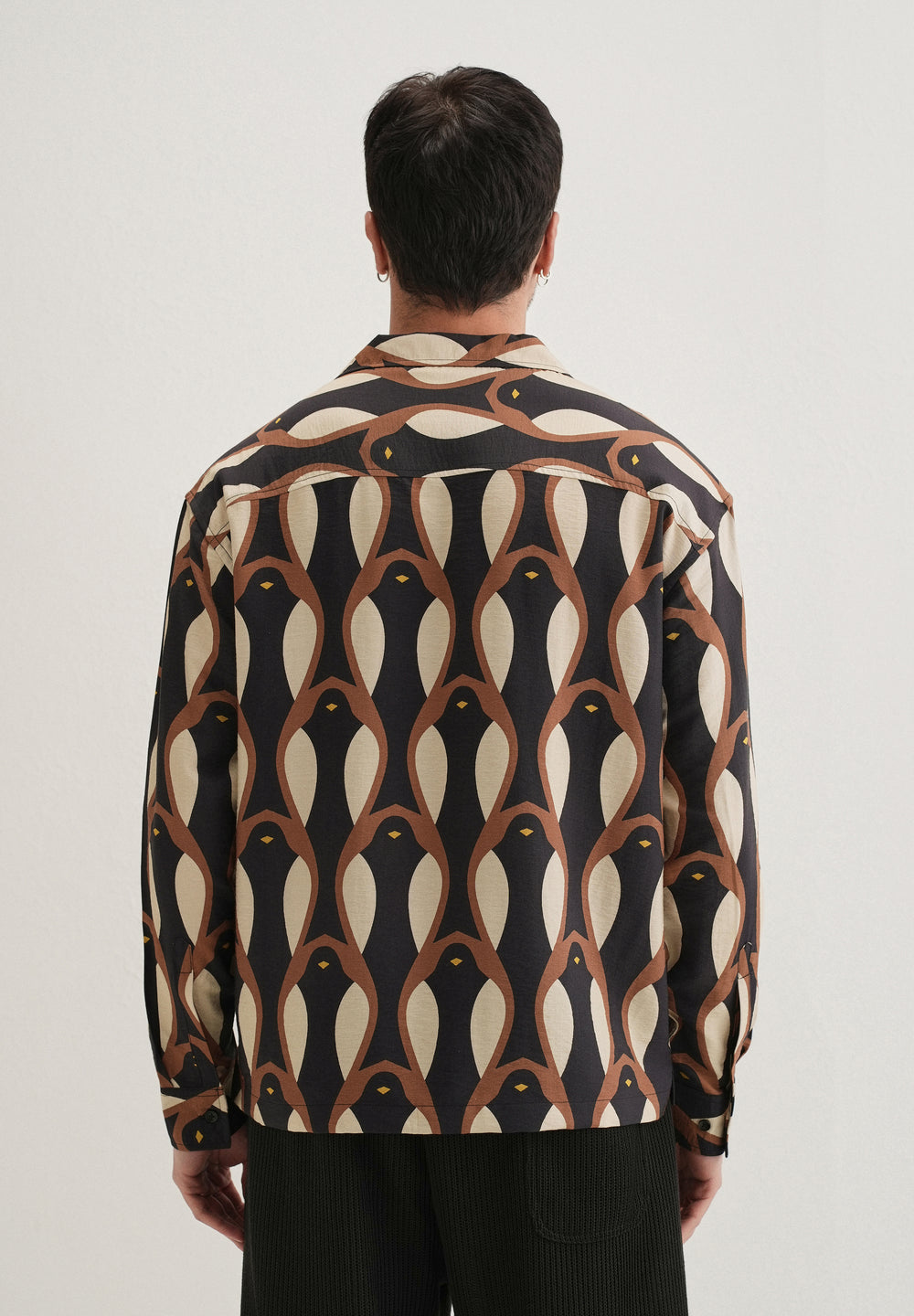 Black Modern Retro Printed Shirt