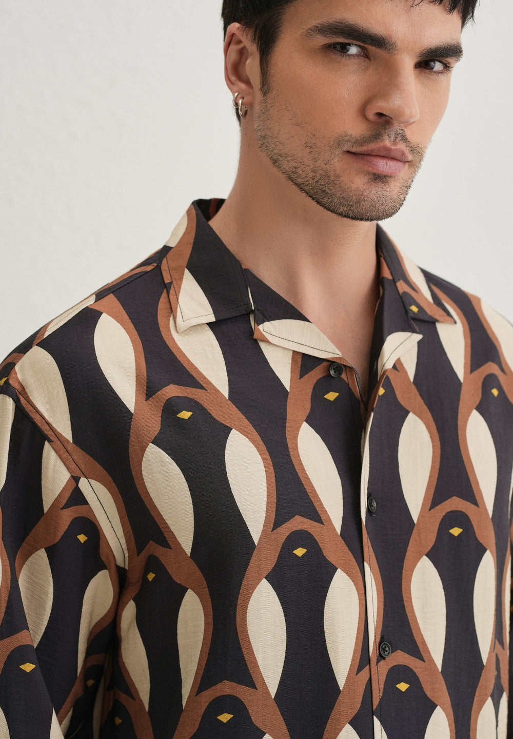 Black Modern Retro Printed Shirt