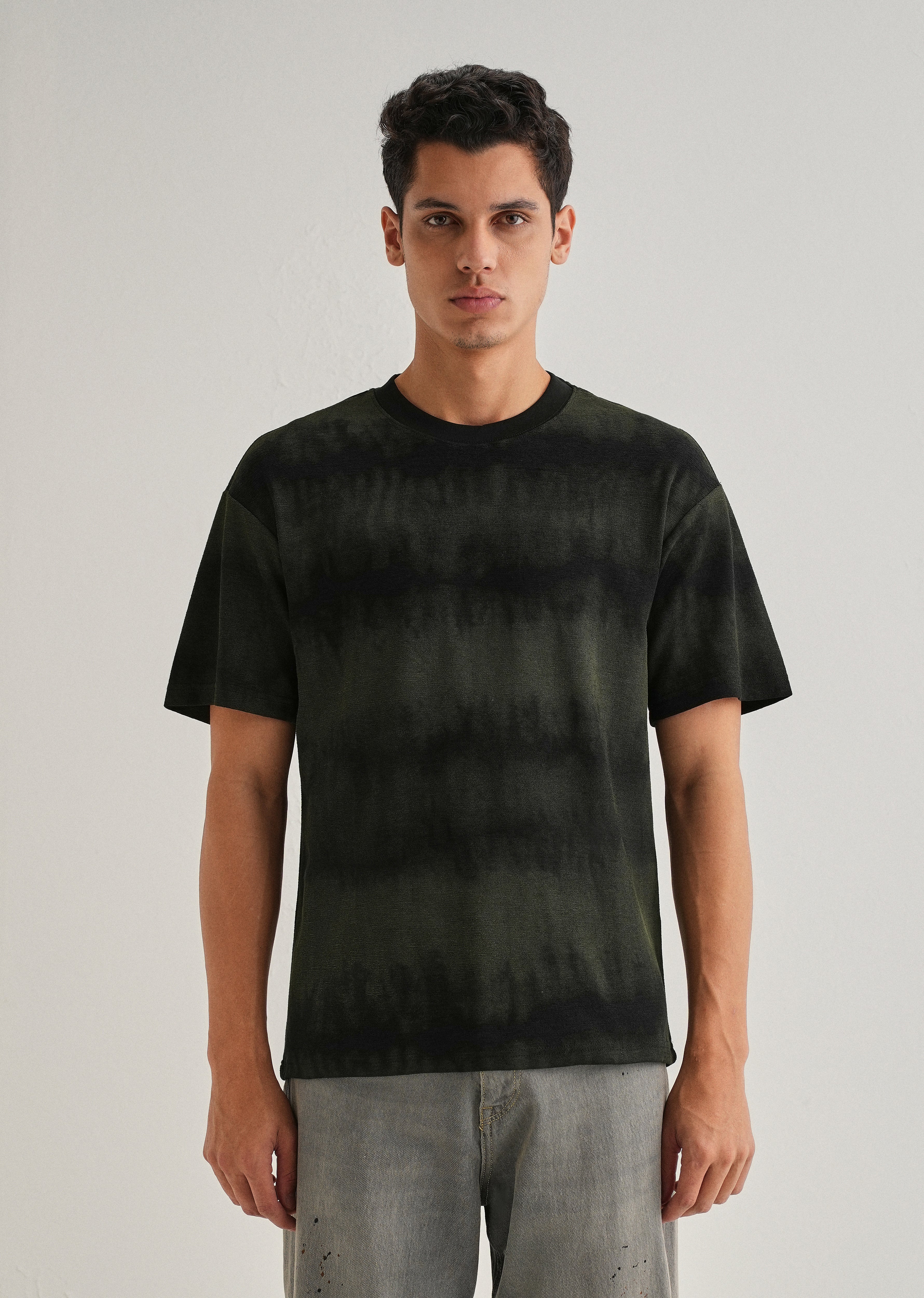 Black Olive Tie & Dye Oversized T-shirt