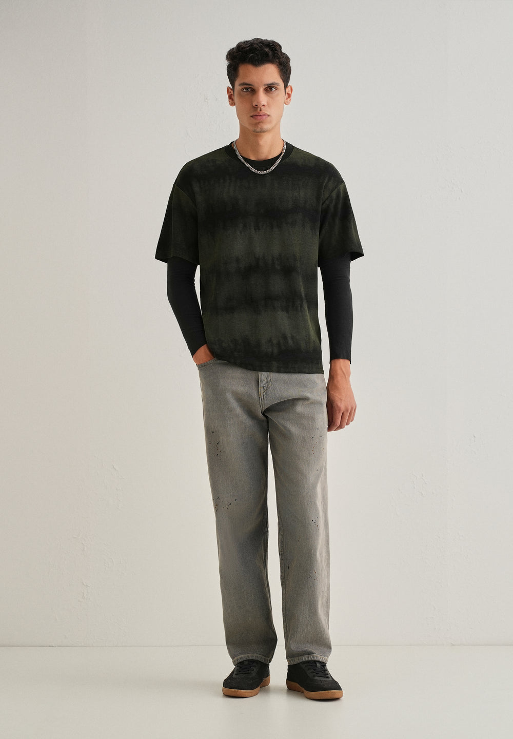 Black Olive Tie & Dye Oversized T-shirt