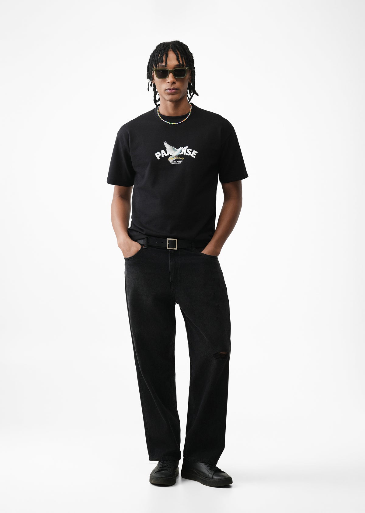 Black Paradise Graphic Print T-shirt