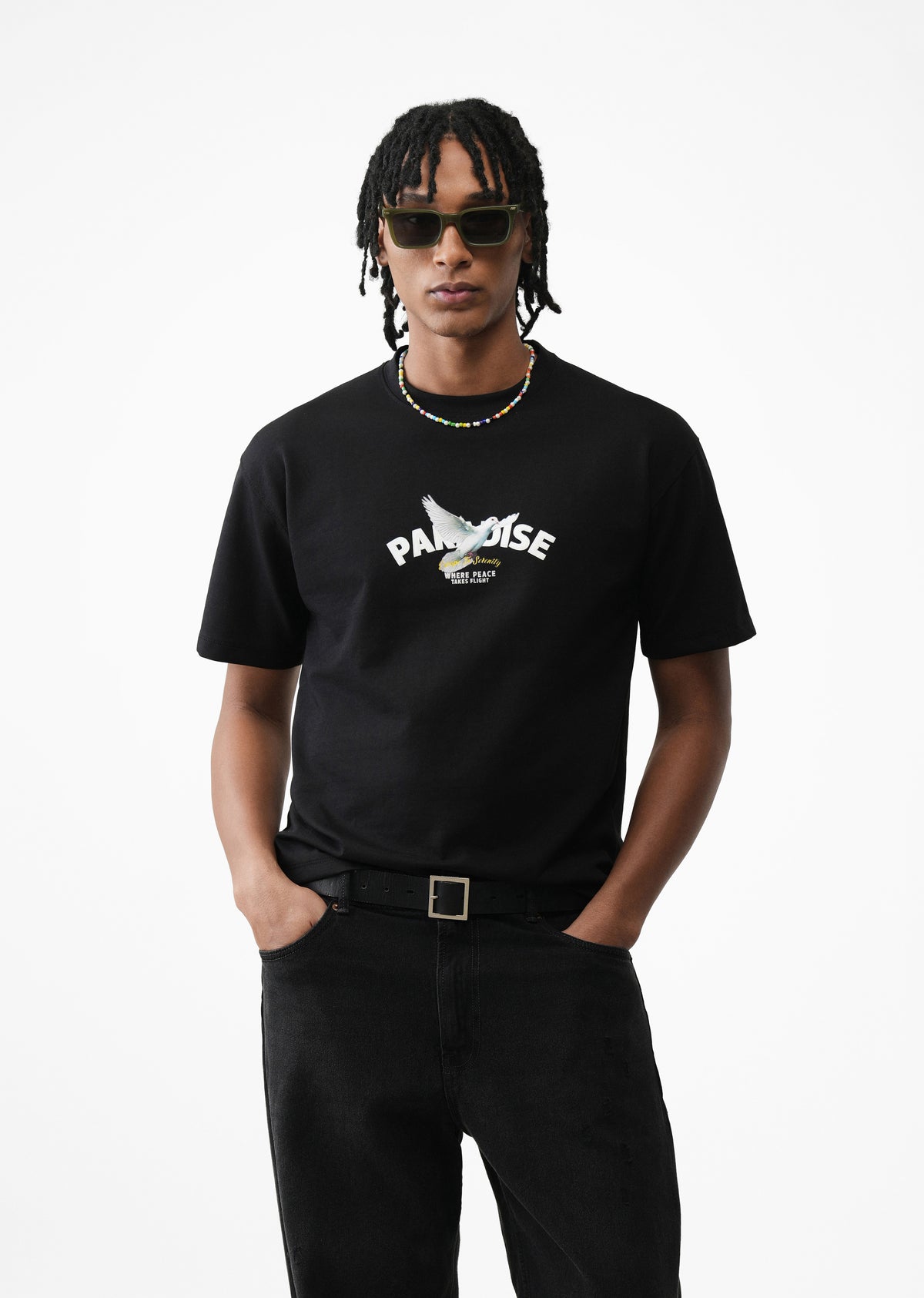 Black Paradise Graphic Print T-shirt