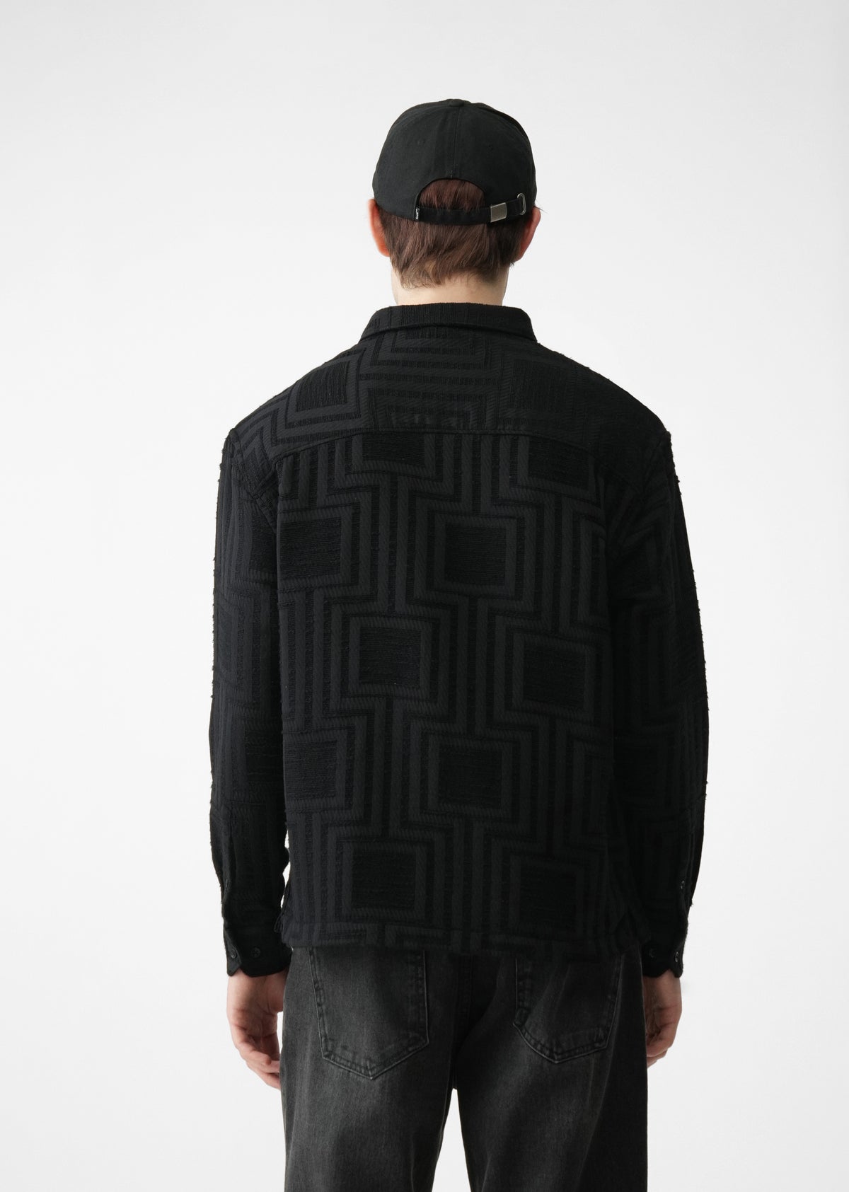 Black Patterned Regular Fit Shirt