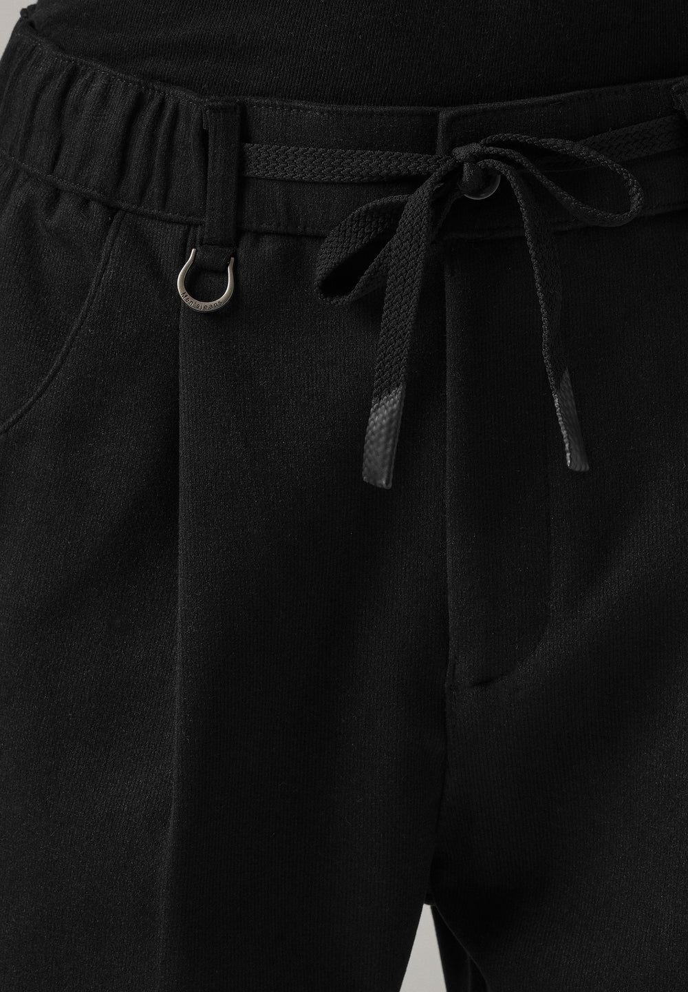 Black Pin Stripe Suede Pant