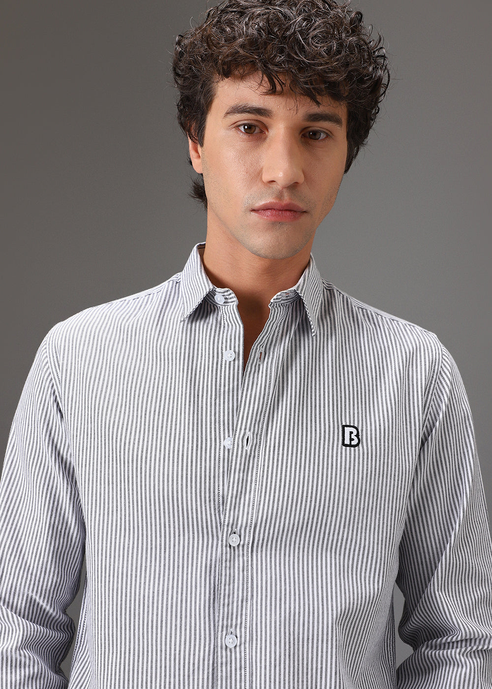 Black Pin Stripe Shirt